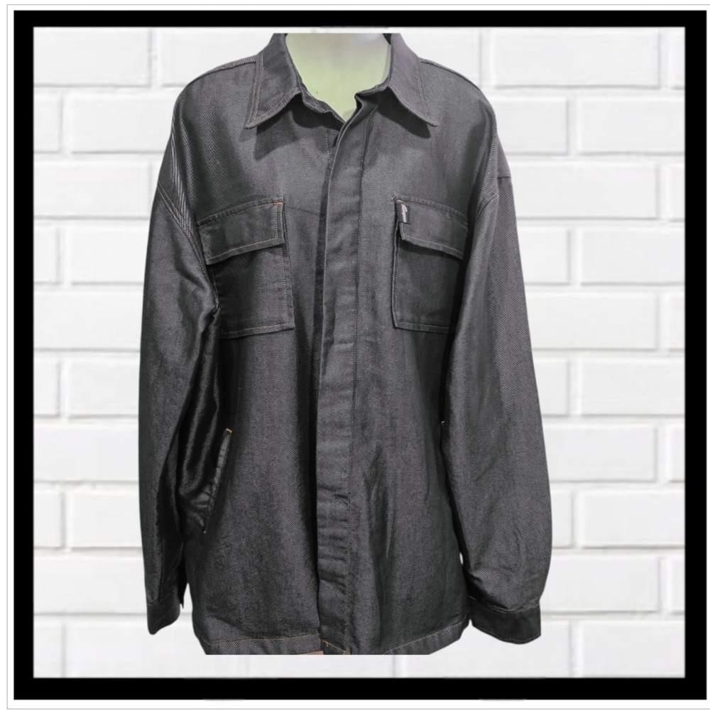 ENYCE Vintage Men's Denim Jean Shirt Jacket, Sateen Finish- Size 2XL